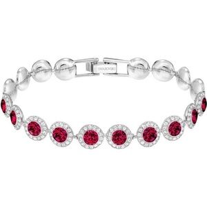SWAROVSKI Silver Buckle Bracelet with Red Crystals NEW IN BOX
